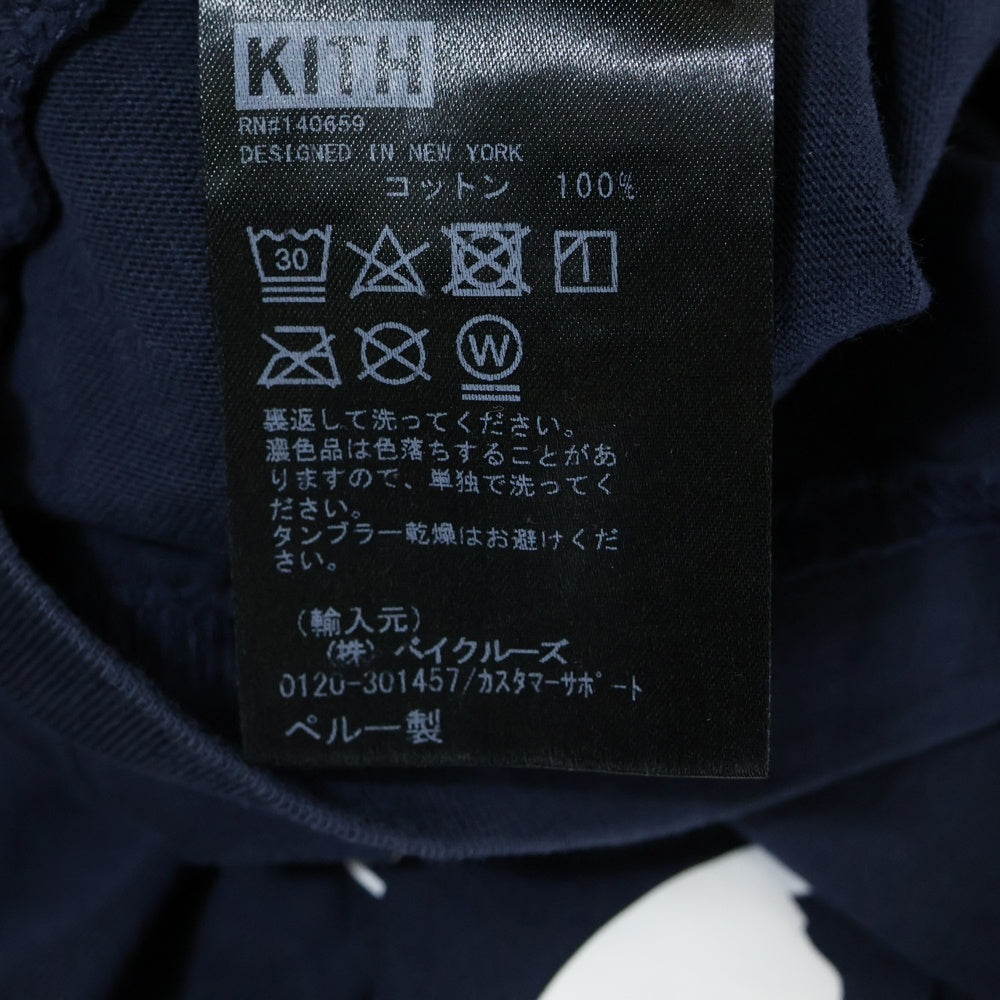 KITH(キス) NY To The Wold S/S TEE 24‐073‐060‐0044-4‐0 バックロゴ クルーネック半袖Tシャツカットソー ネイビー