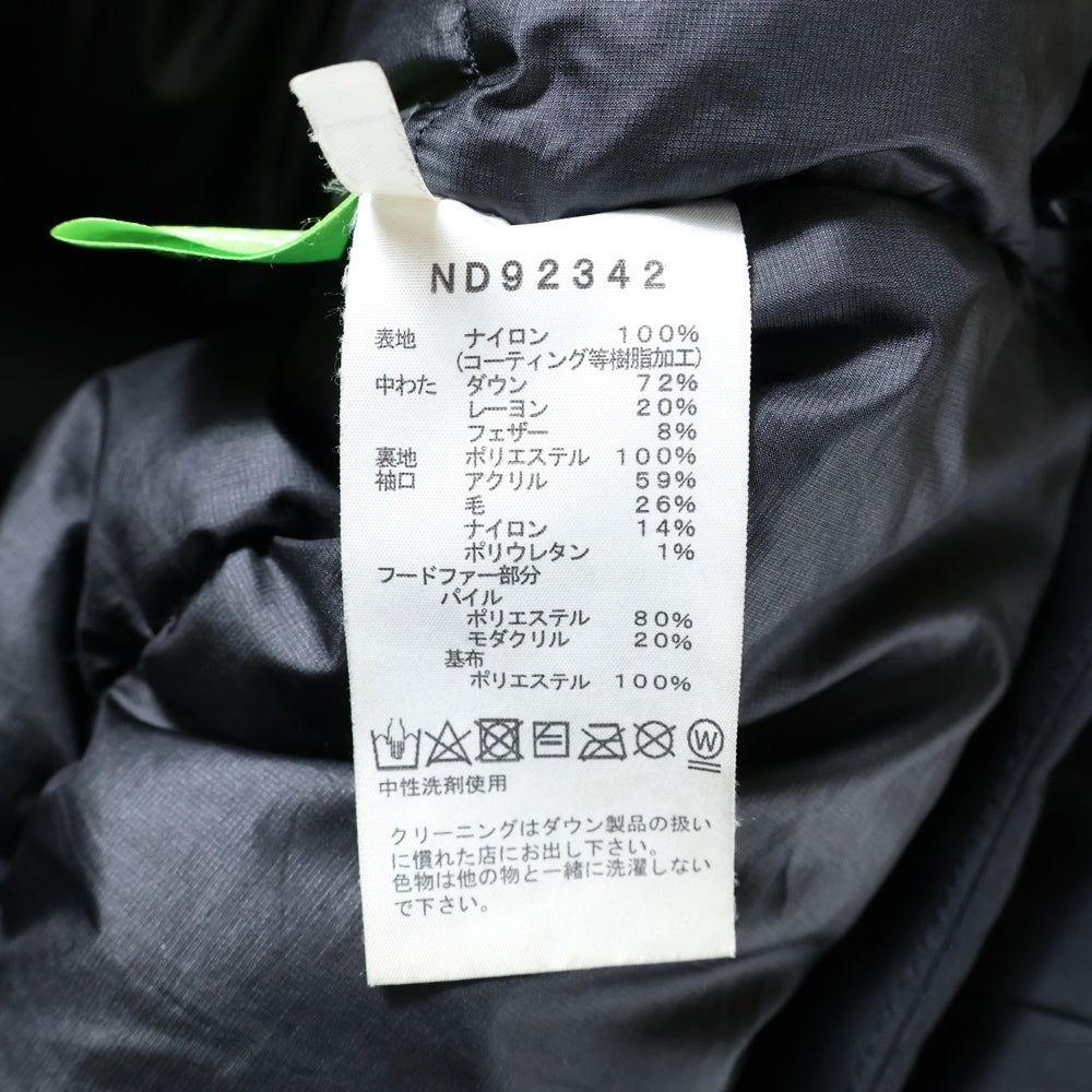 THE NORTH FACE(ザノースフェイス) ANTARCTICA PARKA ND92342 アンタークティカパーカー フード ファー ダウンジャケット ブラック