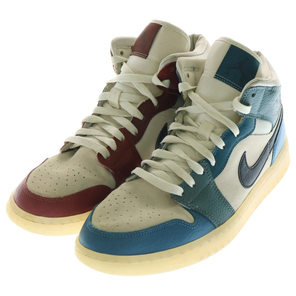 NIKE(ナイキ) WMNS AIR JORDAN 1 MID ウィメンズ エアジョーダン1 ミッドカットスニーカー シューズ レッド/ブルー US10.5/27.5cm