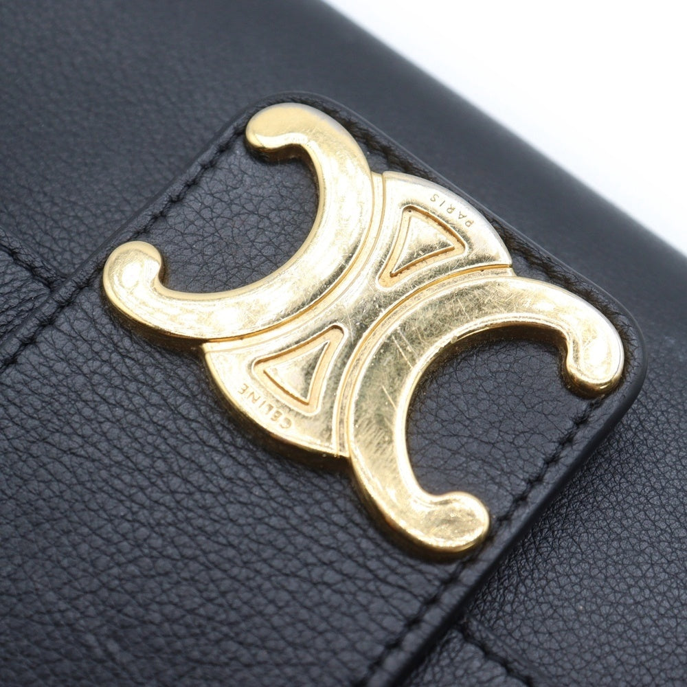 CELINE(セリーヌ) トリオンフ ティーン ヴィクトワール カーフレザー チェーンショルダーバッグ ブラック 116593