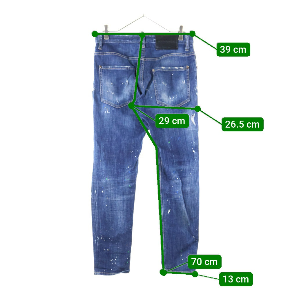 DSQUARED2(ディースクエアード) 19AW SKATER JEAN S71LB0635 S30342 スケータージーン ダメージペイント デニムパンツ ジーンズ インディゴ