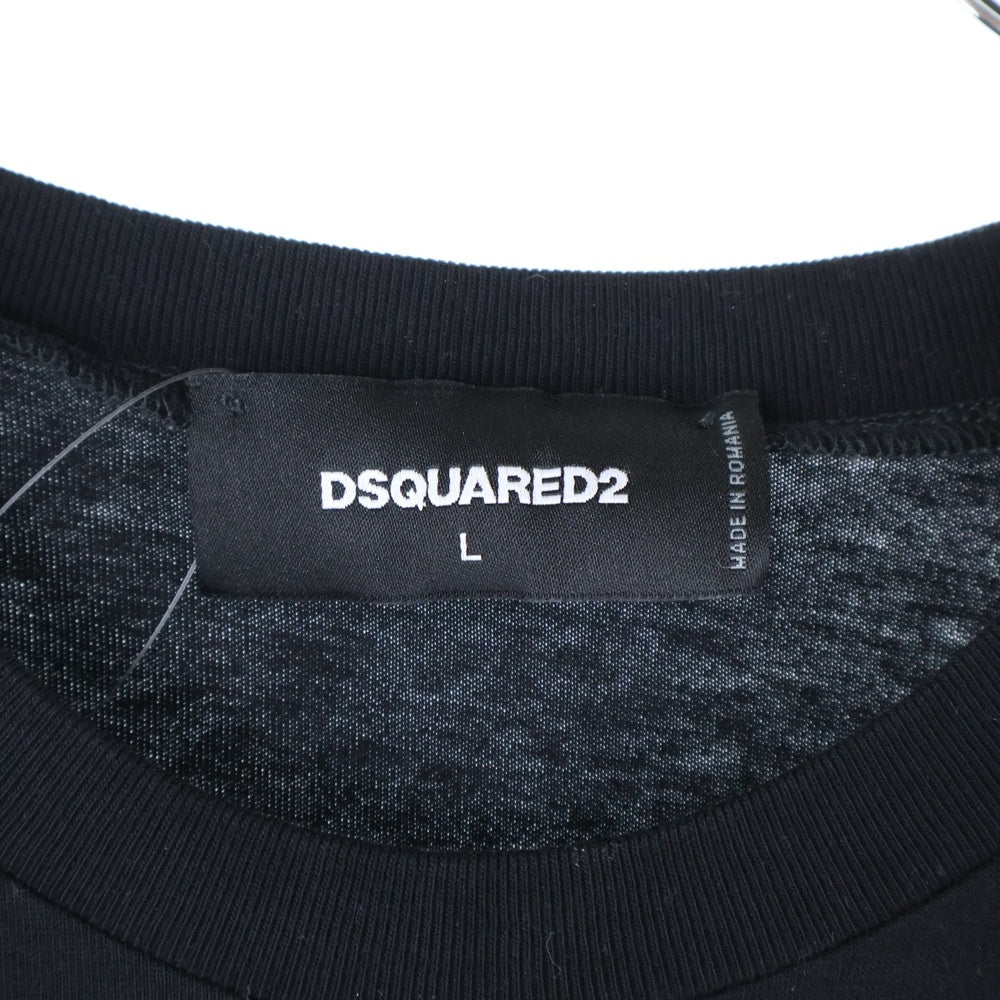DSQUARED2(ディースクエアード) 24AW Loose Fit Tee S74GD1346 D20020 ルーズフィット サイドロゴ クルーネック半袖Tシャツカットソー ブラック