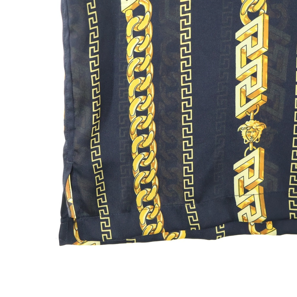 VERSACE(ヴェルサーチ) Chain Print S/S Shirt 1005025 1A07626 チェーンプリント 半袖シャツ ブラック/ゴールド