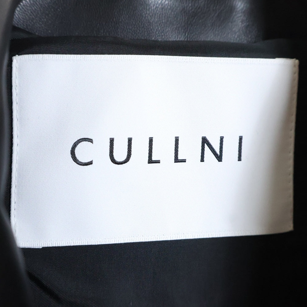 CULLNI(クルニ) 24AW Curling Boa & Faux Leather Zip Up Jacket 24-AW-012B カーリングボア&エコレザー ジップアップジャケット ブラック