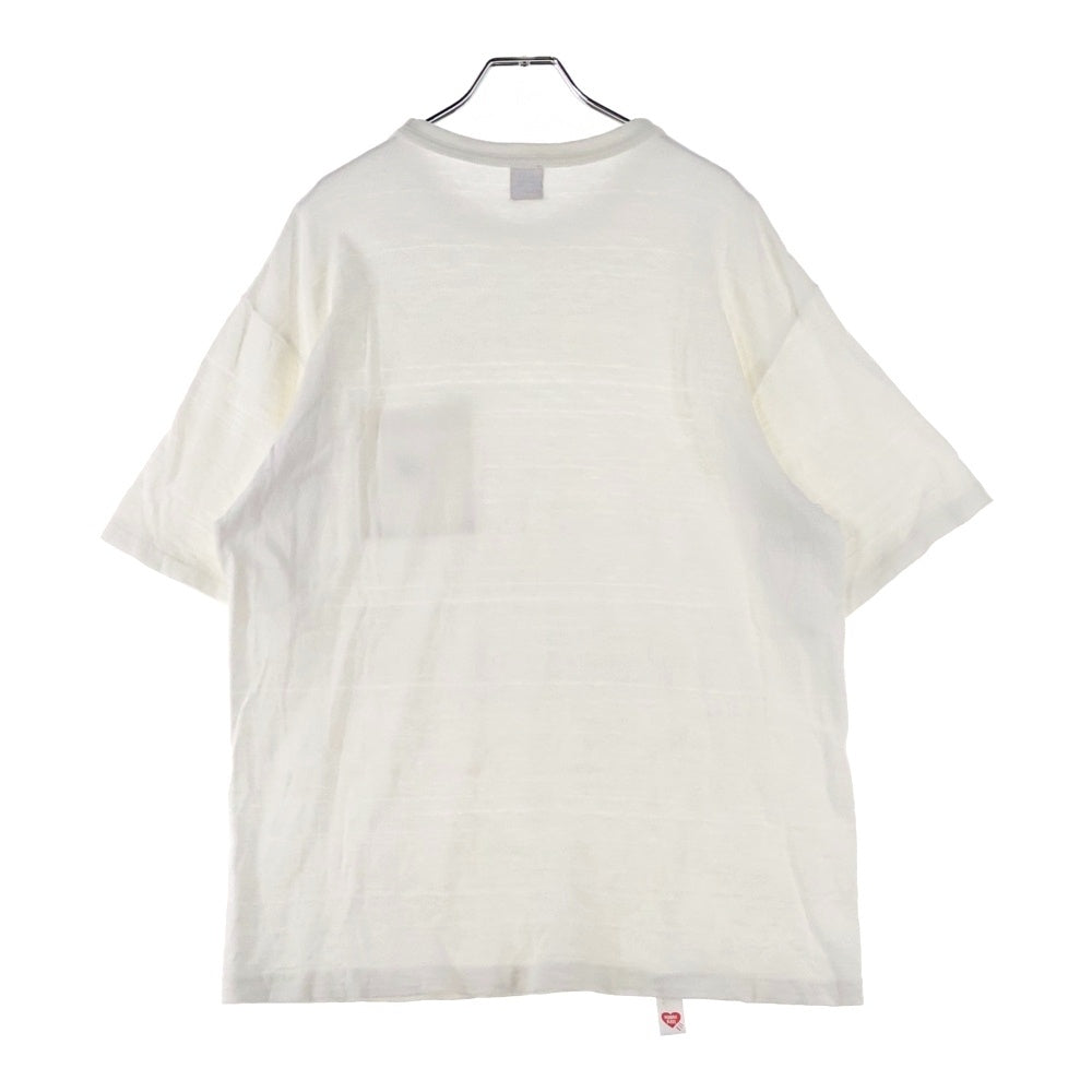 HUMAN MADE(ヒューマンメイド) POCKET T-SHIRT フロントワンポイントロゴ刺繍ポケット クルーネック半袖Tシャツカットソー ホワイト