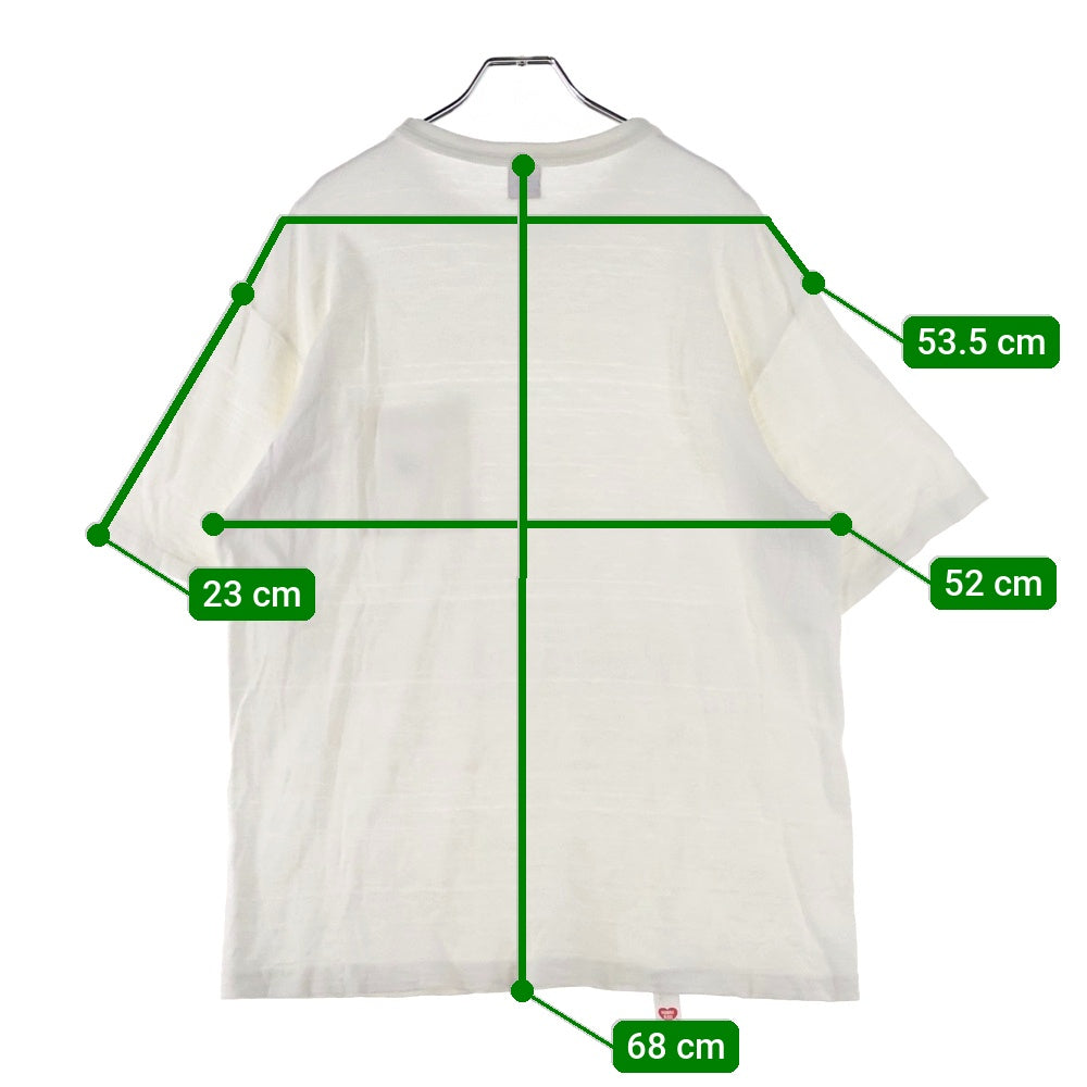 HUMAN MADE(ヒューマンメイド) POCKET T-SHIRT フロントワンポイントロゴ刺繍ポケット クルーネック半袖Tシャツカットソー ホワイト