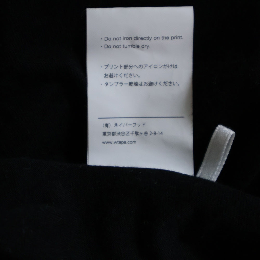WTAPS(ダブルタップス) 22SS MON SCREEN TEE 火消しロゴ クルーネック半袖Tシャツカットソー ブラック