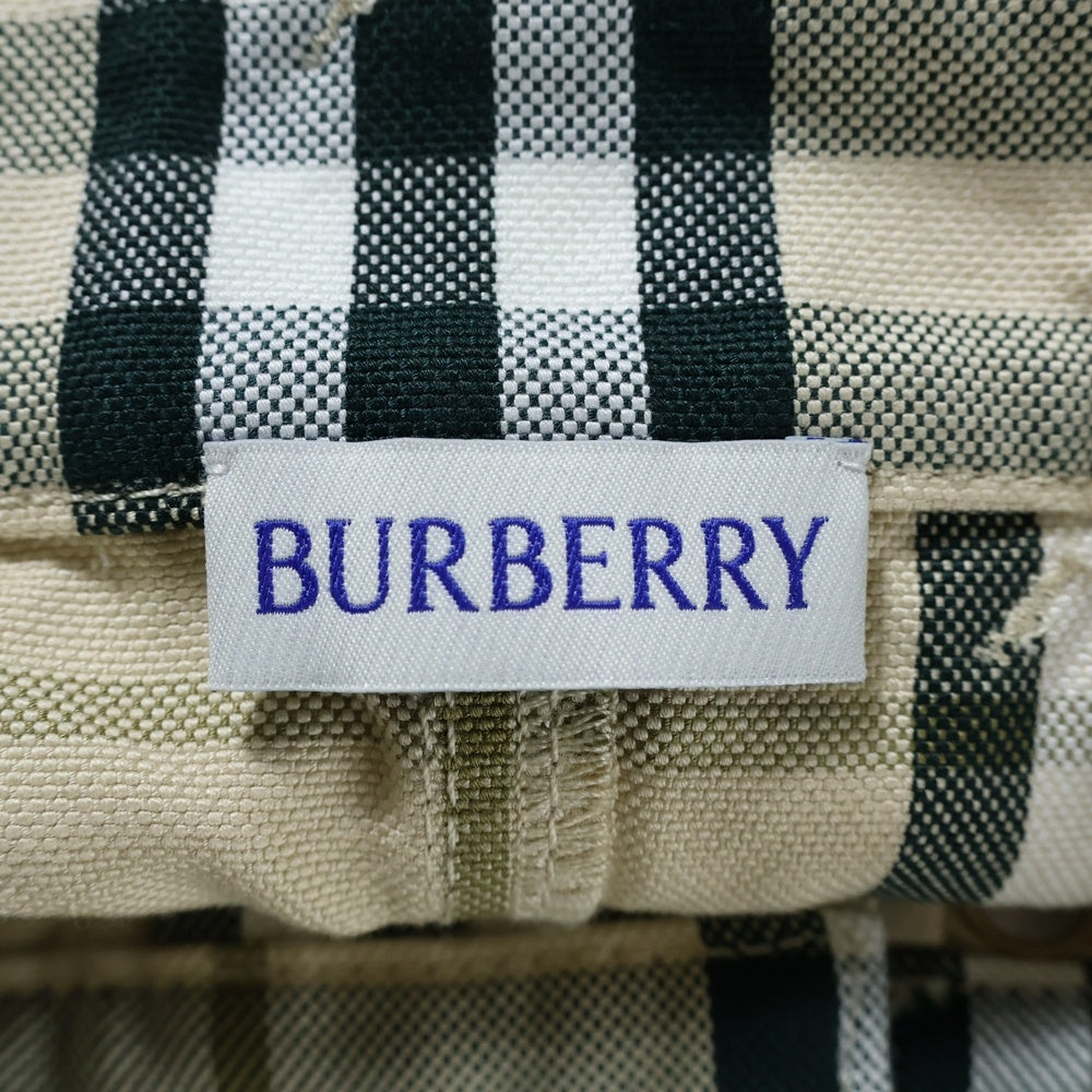 BURBERRY(バーバリー) 25SS Embroidered Check Denim Mini Skirt 8099675 エンブロイダリー ノバチェック デニムミニスカート レディース ベージュ/グリーン