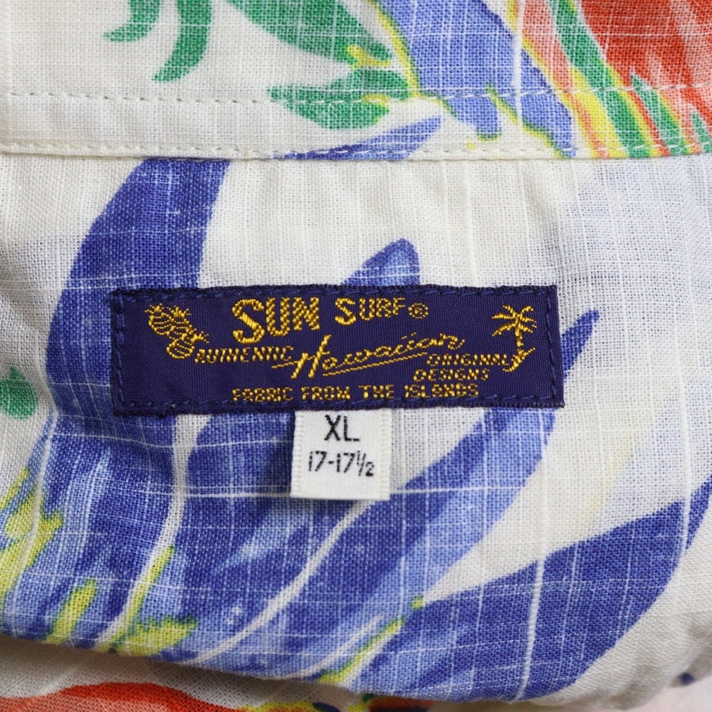 SUN SURF(サンサーフ) COTTON LINEN SLUBYARN OPEN SHIRTS BIRD OF PARADISE SS38687 コットンリネンスラブヤーン半袖オープンカラーシャツ マルチカラー