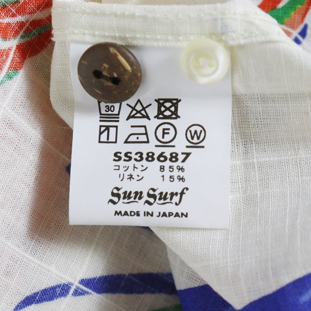 SUN SURF(サンサーフ) COTTON LINEN SLUBYARN OPEN SHIRTS BIRD OF PARADISE SS38687 コットンリネンスラブヤーン半袖オープンカラーシャツ マルチカラー