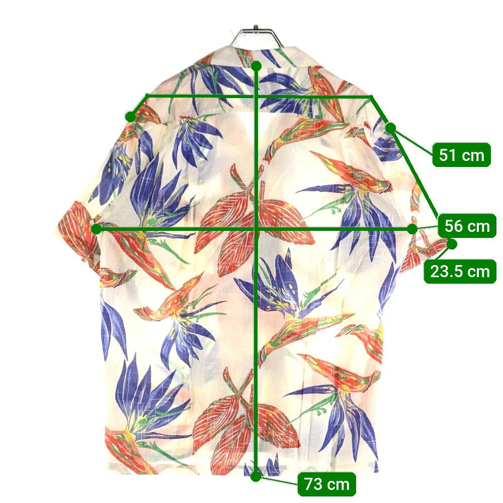 SUN SURF(サンサーフ) COTTON LINEN SLUBYARN OPEN SHIRTS BIRD OF PARADISE SS38687 コットンリネンスラブヤーン半袖オープンカラーシャツ マルチカラー