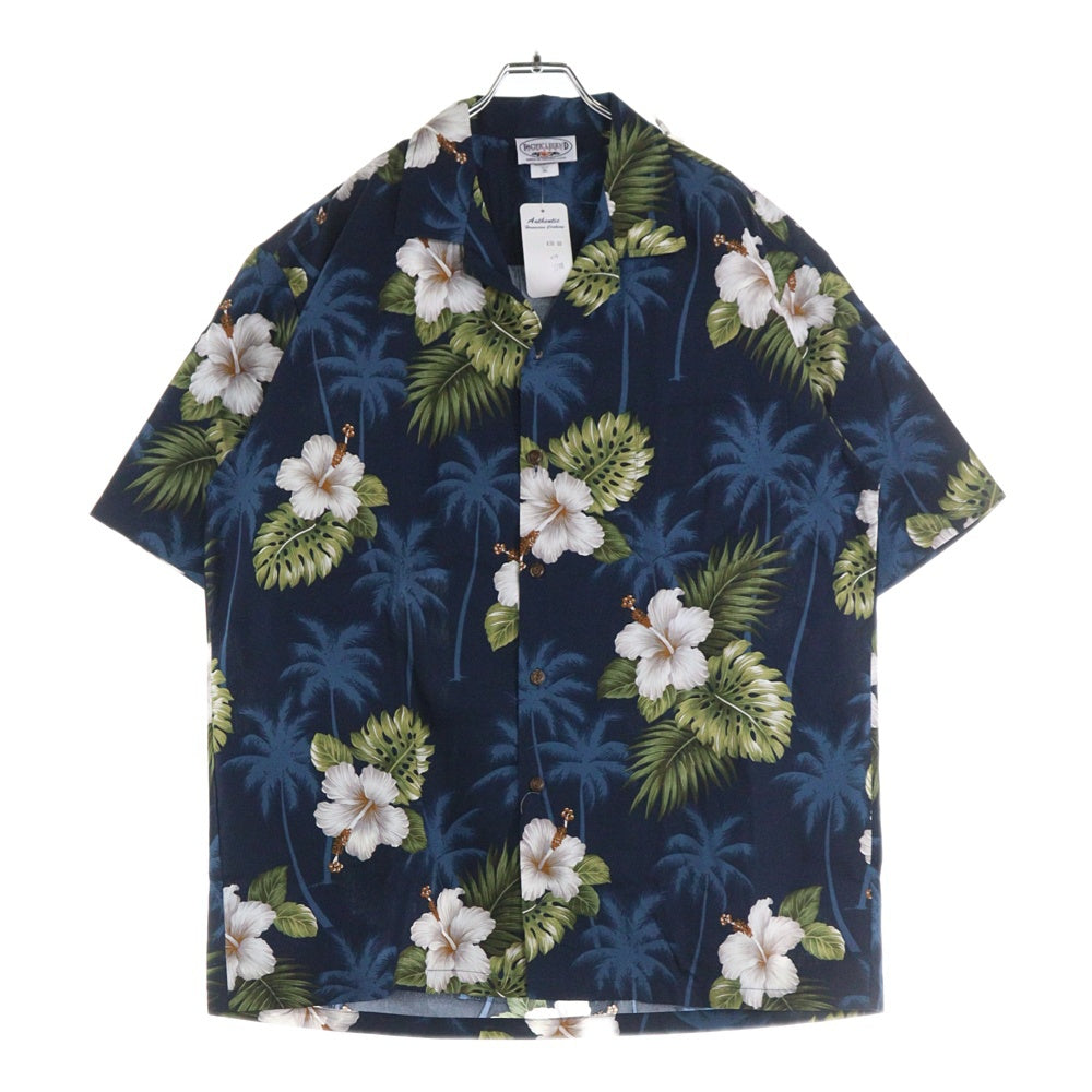PACIFIC LEGEND(パシフィックレジェンド) ALOHA SHIRTS MADE IN USA 総柄アロハシャツ アメリカ製 ネイビー