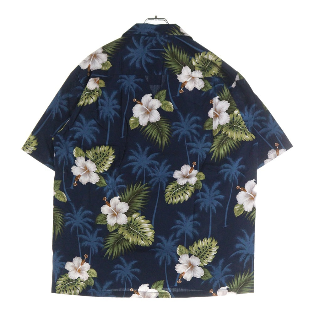 PACIFIC LEGEND(パシフィックレジェンド) ALOHA SHIRTS MADE IN USA 総柄アロハシャツ アメリカ製 ネイビー