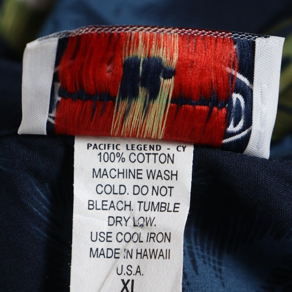 PACIFIC LEGEND(パシフィックレジェンド) ALOHA SHIRTS MADE IN USA 総柄アロハシャツ アメリカ製 ネイビー