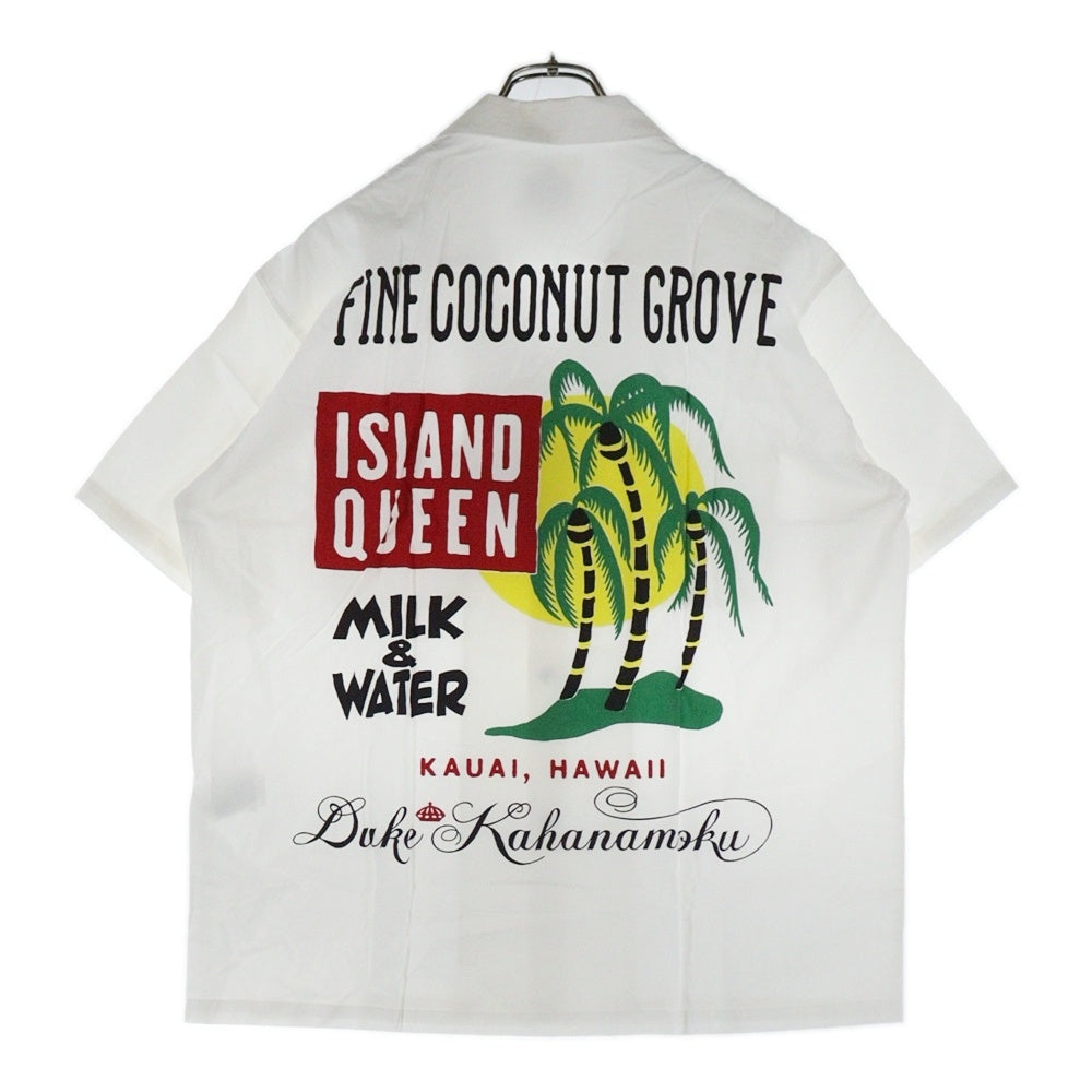 DUKE KAHANAMOKU( デュークカハナモク) ISLAND QUEEN DK38620 アイランドクイーン 半袖オープンカラーシャツ アロハシャツ ホワイト