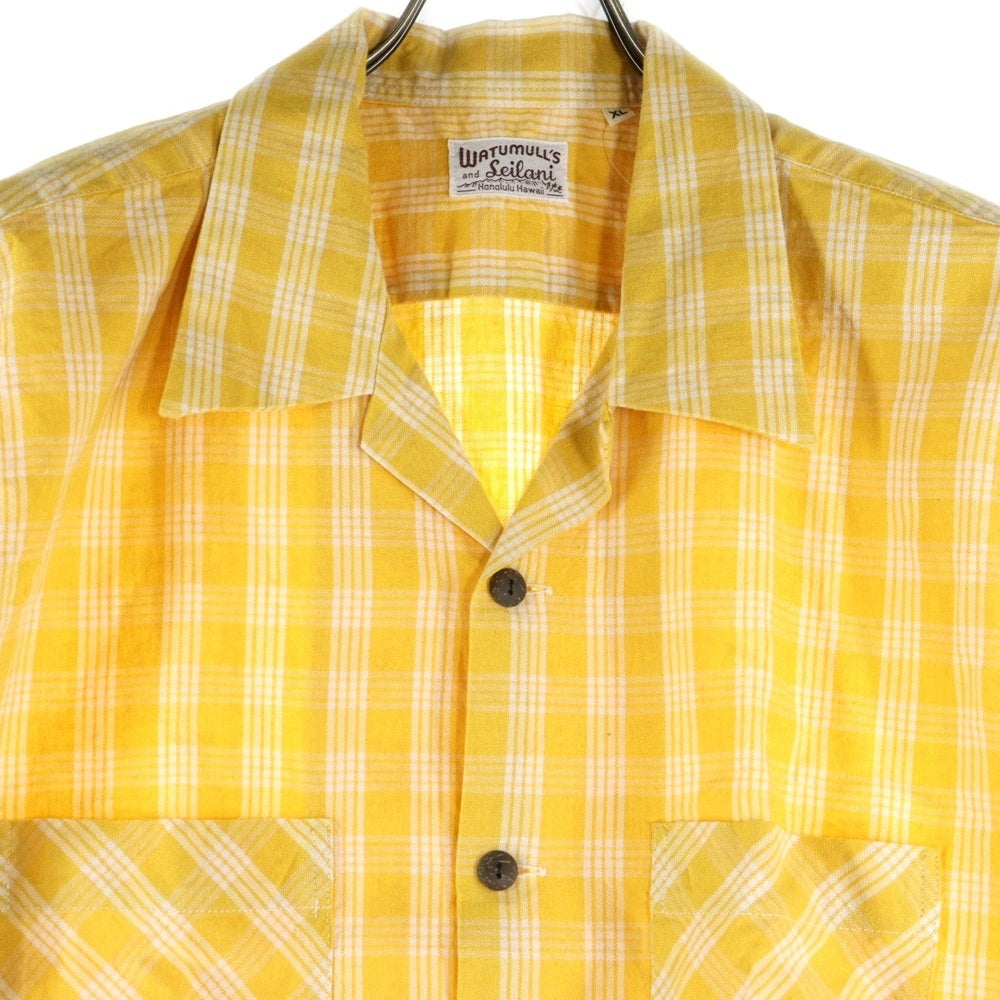WATUMULL'S and Seilani(ワトゥムルズアンドセイラニ) PALAKA CHECK SHIRTS SS37588 パラカ半袖チェックシャツ イエロー