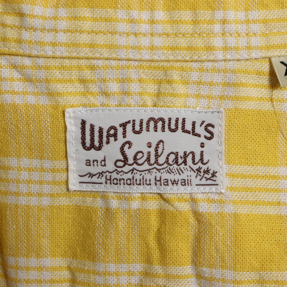 WATUMULL'S and Seilani(ワトゥムルズアンドセイラニ) PALAKA CHECK SHIRTS SS37588 パラカ半袖チェックシャツ イエロー