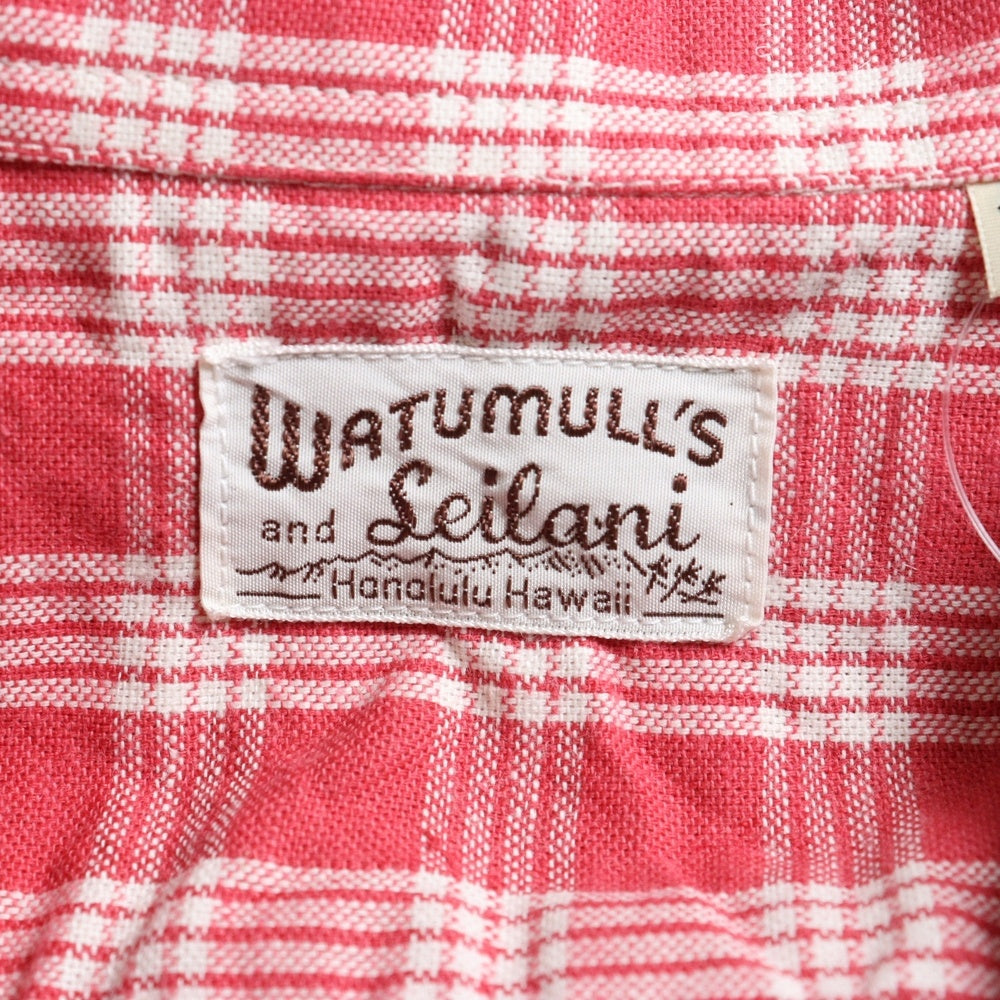 WATUMULL'S and Seilani(ワトゥムルズアンドセイラニ) PALAKA CHECK SHIRTS SS37588 パラカ半袖チェックシャツ レッド