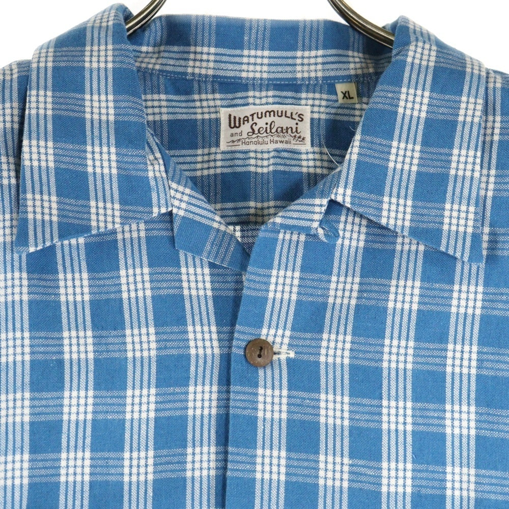 WATUMULL'S and Seilani(ワトゥムルズアンドセイラニ) PALAKA CHECK SHIRTS SS37588 パラカ半袖チェックシャツ ブルー