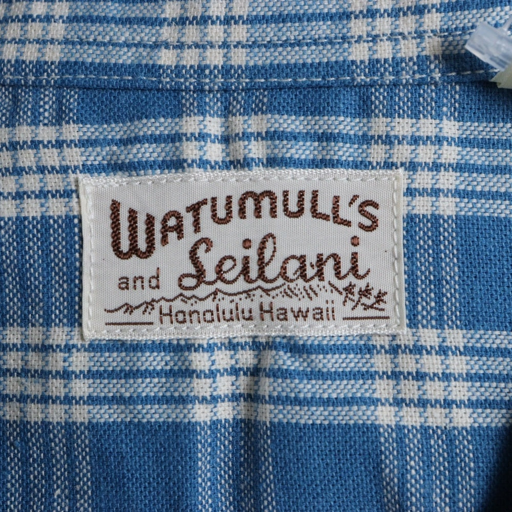 WATUMULL'S and Seilani(ワトゥムルズアンドセイラニ) PALAKA CHECK SHIRTS SS37588 パラカ半袖チェックシャツ ブルー