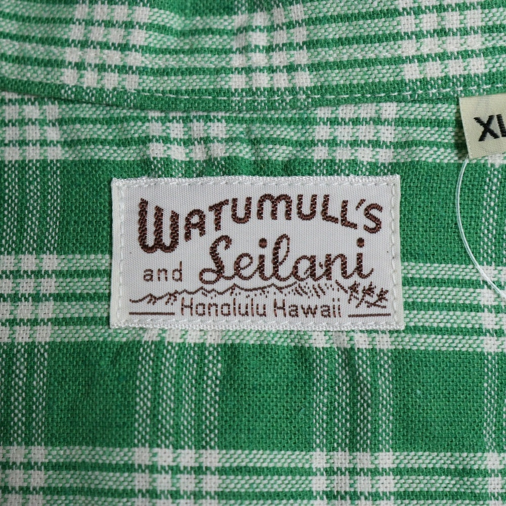 WATUMULL'S and Seilani(ワトゥムルズアンドセイラニ) PALAKA CHECK SHIRTS SS37588 パラカ半袖チェックシャツ グリーン
