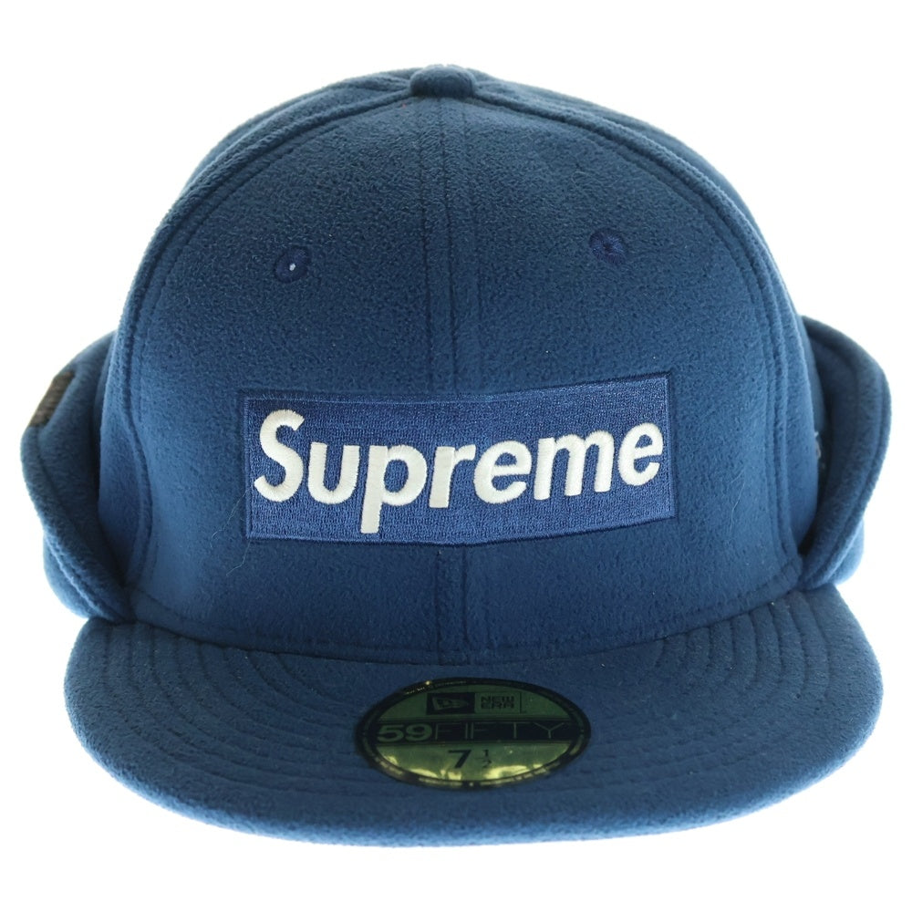 NIKE(ナイキ) 17AW ×NEW ERA Ear Flap Polartec イヤーフラップ ボックスロゴ ニューエラキャップ ポーラテック 帽子 ブルー