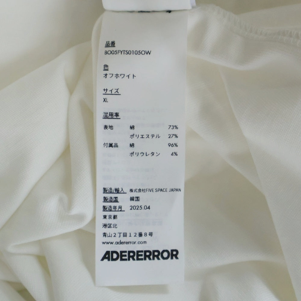 ADER ERROR(アーダーエラー) 梅田阪急限定 プリントクルーネックTシャツ半袖カットソー ホワイト BO05FYTS0105OW