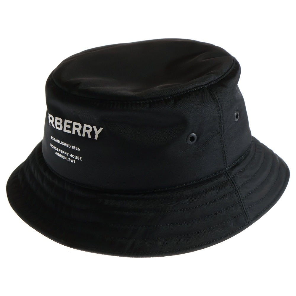 BURBERRY(バーバリー) NYLON PADDED BUCKET 8044081 ナイロン ロゴ バケットハット 帽子 ブラック