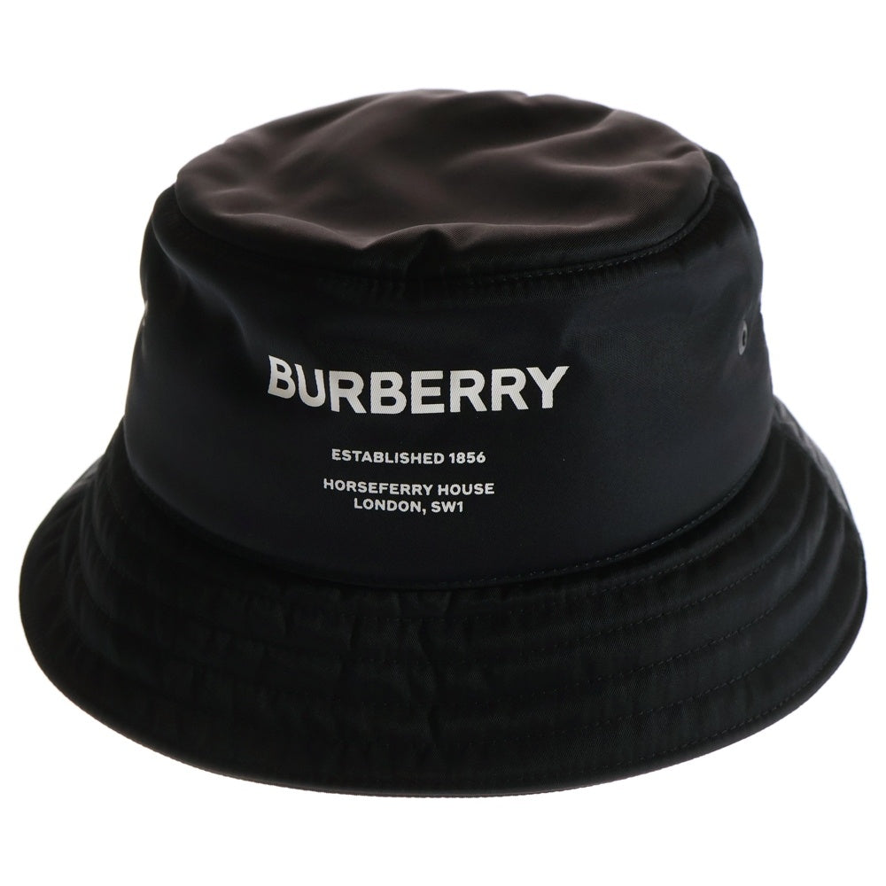 BURBERRY(バーバリー) NYLON PADDED BUCKET 8044081 ナイロン ロゴ バケットハット 帽子 ブラック