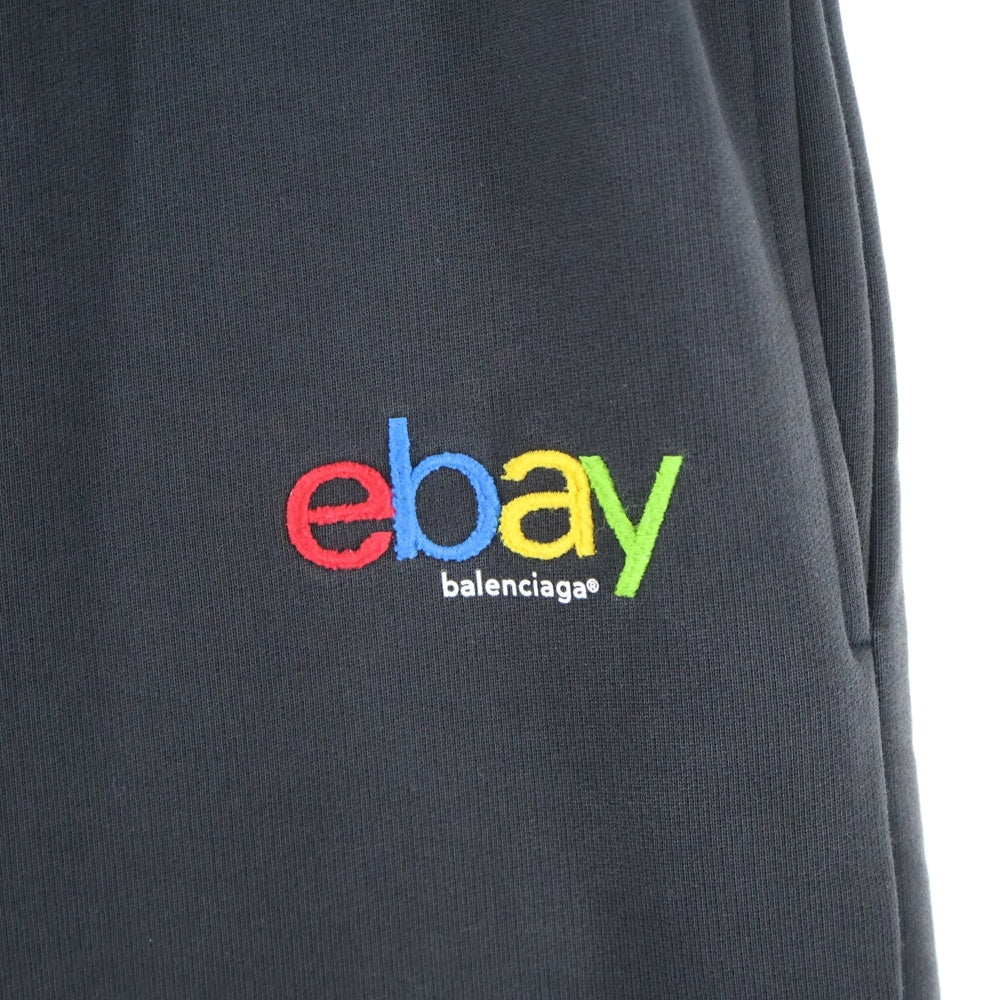 BALENCIAGA(バレンシアガ) ebayロゴ刺繍ワイドスウェットロングパンツ ブラック 803266 TRVD2