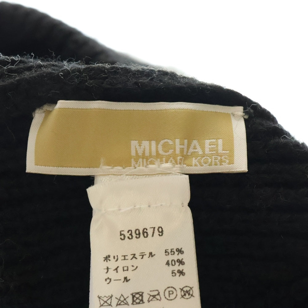 MICHAEL KORS(マイケルコース) フロントロゴ刺繍ニット帽 ビーニー ブラック 539679