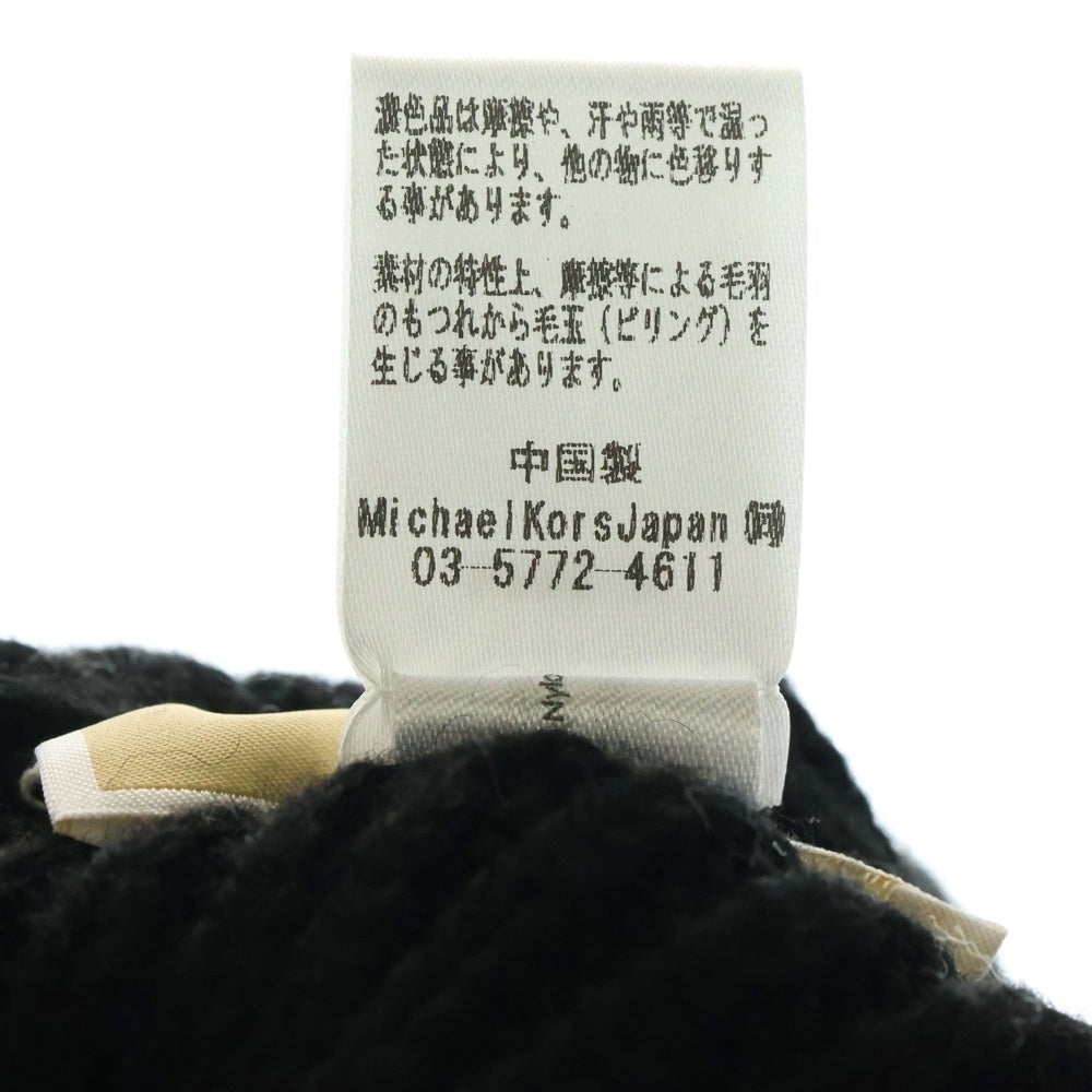 MICHAEL KORS(マイケルコース) フロントロゴ刺繍ニット帽 ビーニー ブラック 539679