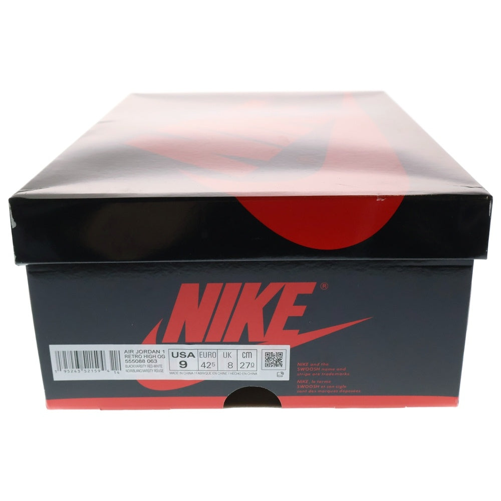 NIKE(ナイキ) AIR JORDAN 1 RETRO HIGH OG BRED PATENT 555088-063 エアジョーダン1レトロハイ ブレッド パテント ハイカットスニーカー レッド/ブラック US9/27.0cm