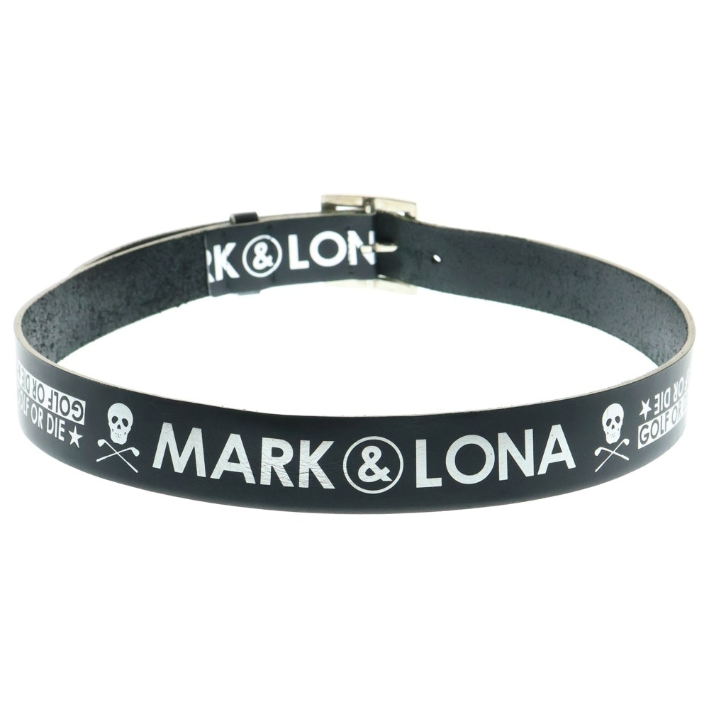 MARK&LONA(マークアンドロナ) ロゴ レザー ベルト ブラック/シルバー