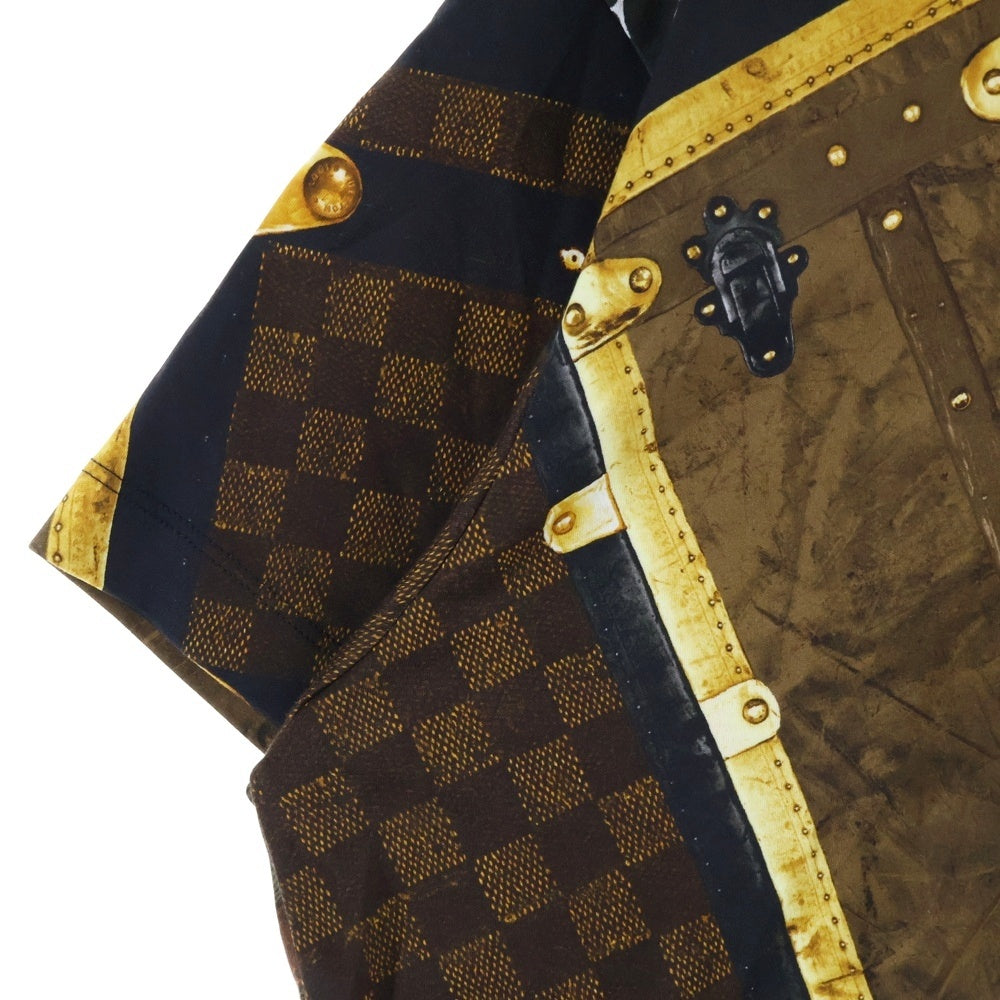 LOUIS VUITTON(ルイヴィトン) 25SS トランクプリント クルーネック半袖Tシャツカットソー ブラウン RM251WB WHV FSJT82