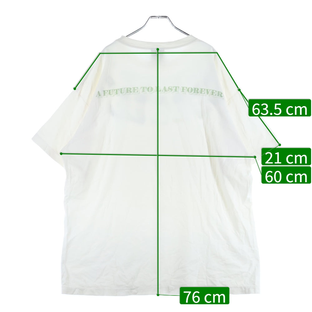 SAINT MICHAEL(セントマイケル) 24SS SS TEE MONEY SM-YS8-0000-010 ヴィンテージ加工 マネー プリント クルーネック半袖Tシャツカットソー ホワイト