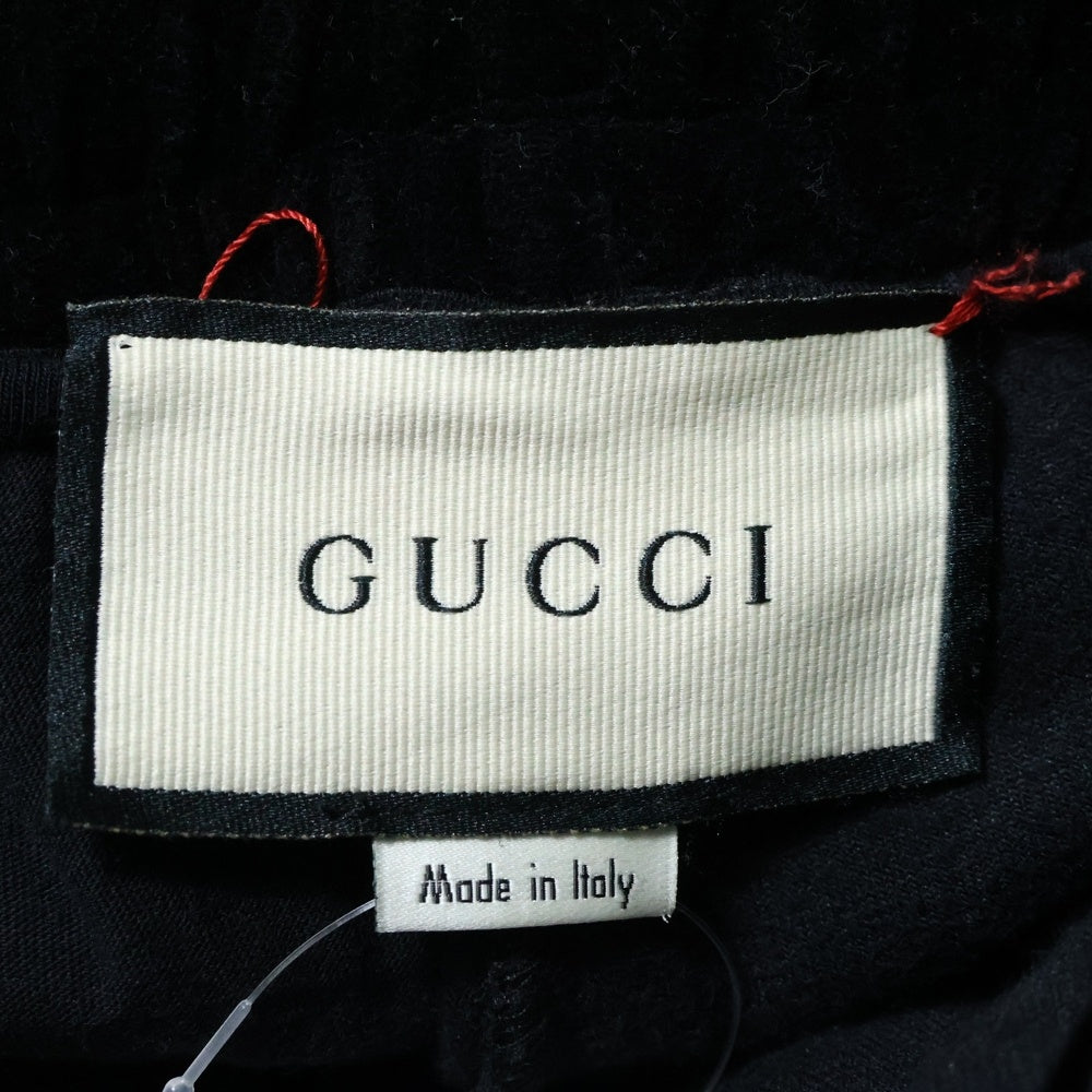 GUCCI(グッチ) 19SS Chenille Jogging Pant With Patch 572917 HJA5W バックロゴパッチ ベロア ロングパンツ トラックパンツ ブラック