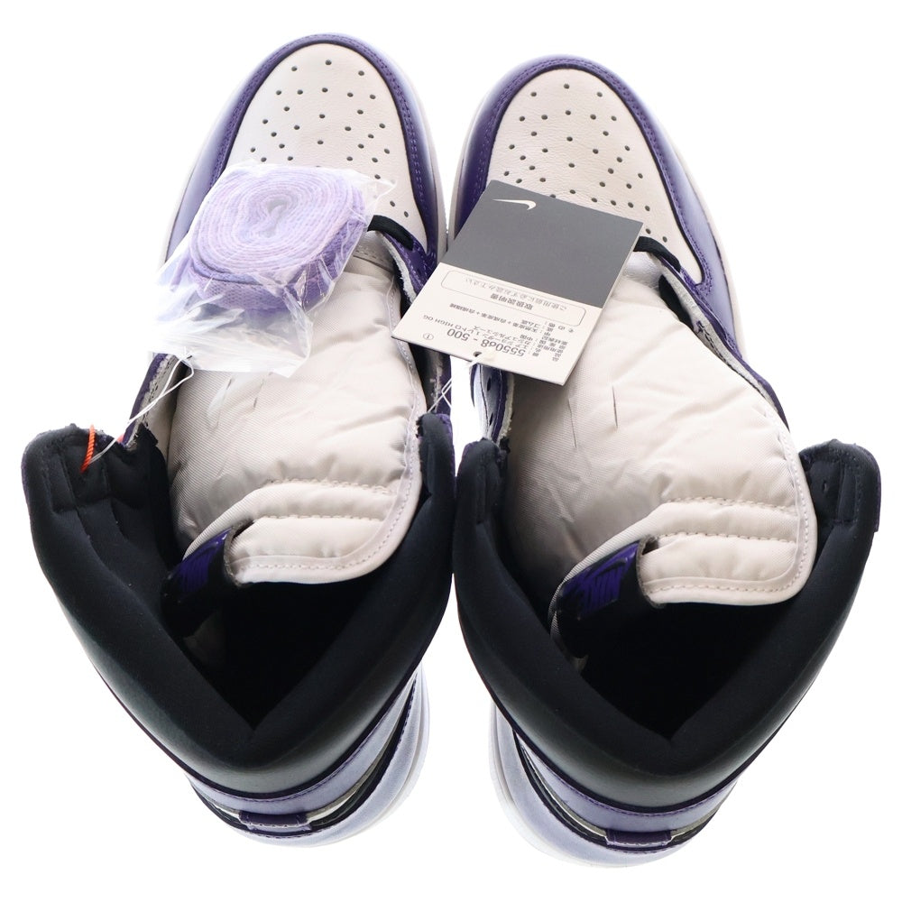 NIKE(ナイキ) AIR JORDAN 1 RETRO HIGH OG COURT PURPLE 555088-500 エアジョーダン1 コートパープル ハイカットスニーカー ホワイト/パープル US10.5/28.5cm