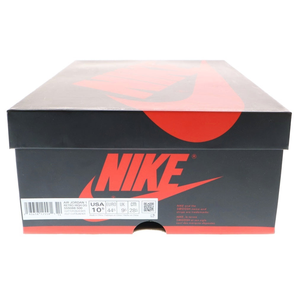 NIKE(ナイキ) AIR JORDAN 1 RETRO HIGH OG COURT PURPLE 555088-500 エアジョーダン1 コートパープル ハイカットスニーカー ホワイト/パープル US10.5/28.5cm