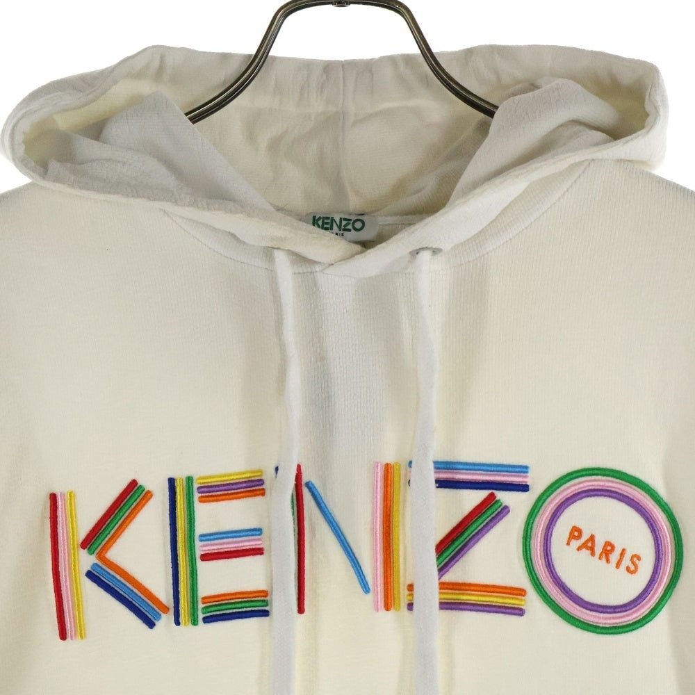 KENZO(ケンゾー) フロントロゴ刺繍プルオーバースウェットパーカー フーディー ホワイト F865SW4174XP