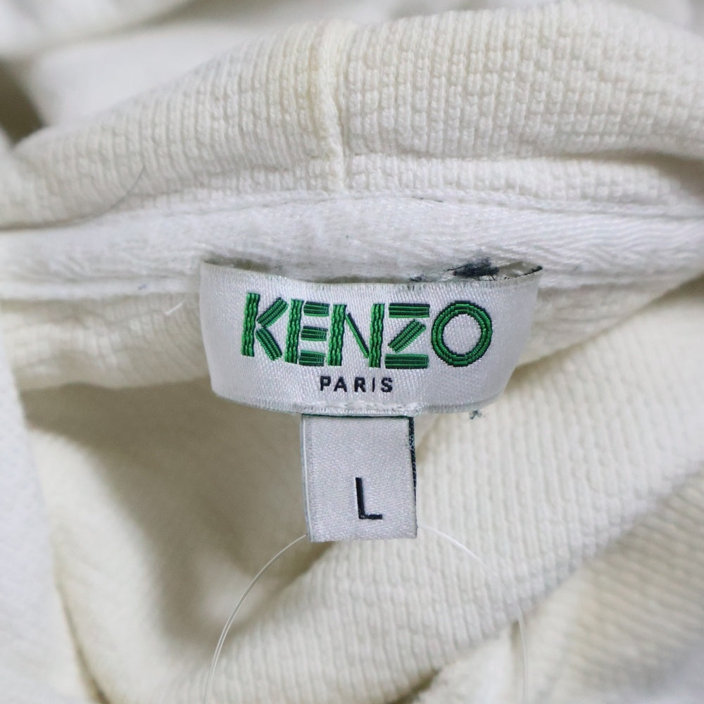 KENZO(ケンゾー) フロントロゴ刺繍プルオーバースウェットパーカー フーディー ホワイト F865SW4174XP