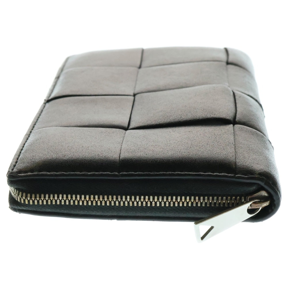 BOTTEGA VENETA(ボッテガヴェネタ) カセット マキシイントレチャート ラウンドジップロングウォレット 長財布 ブラック 748054VBWD28803