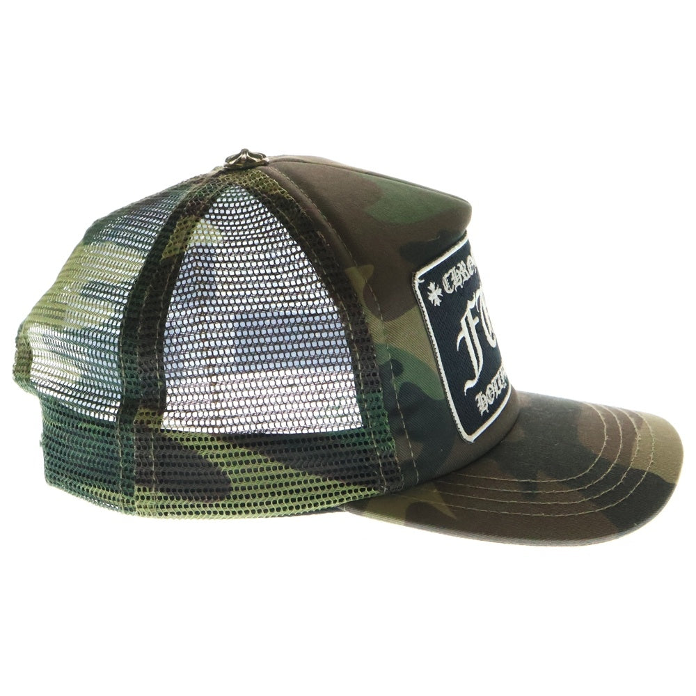 CHROME HEARTS(クロムハーツ) TRUCKER CAP トラッカーキャップ FUCK刺繍パッチクロスボール付メッシュキャップ 帽子 カーキ