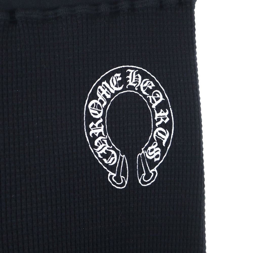 CHROME HEARTS(クロムハーツ) Front Horseshoe Side Flrl Crs Thermal Pantsフロントホースシューロゴ サイドフローラルプリント サーマルロングパンツ ブラック