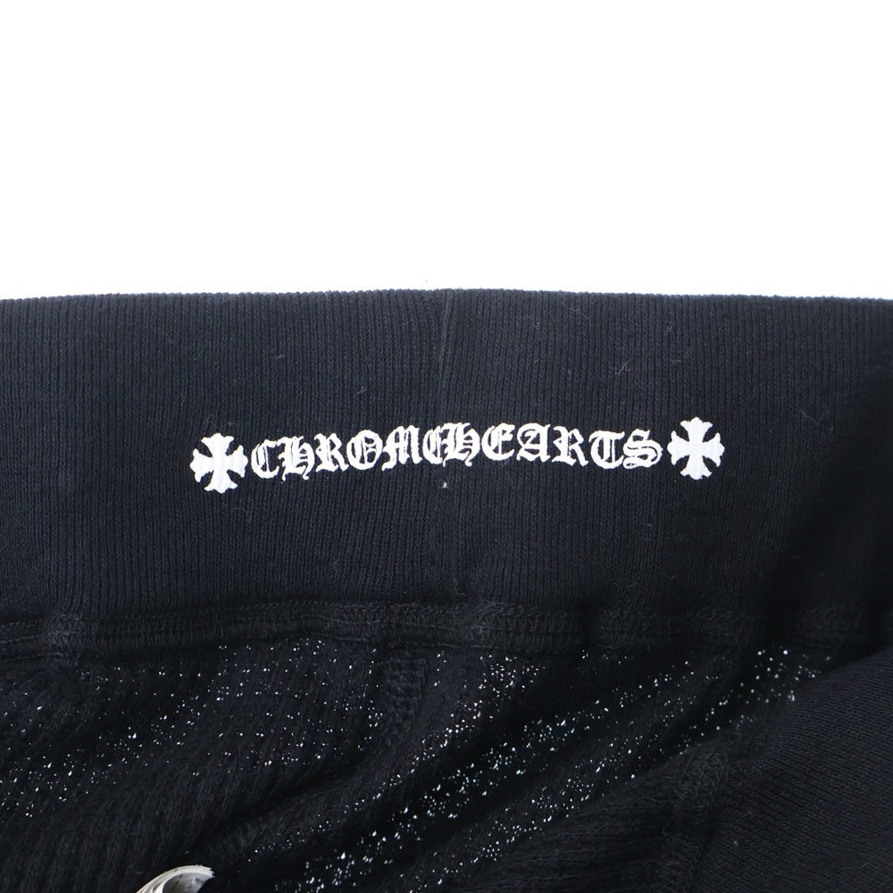 CHROME HEARTS(クロムハーツ) Front Horseshoe Side Flrl Crs Thermal Pantsフロントホースシューロゴ サイドフローラルプリント サーマルロングパンツ ブラック
