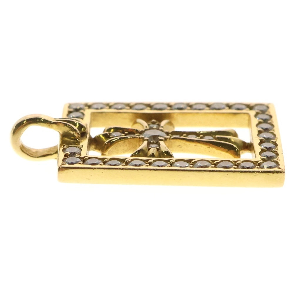 CHROME HEARTS(クロムハーツ) 22K FRMD OPN BBYFAT P/D 22K フレームドオープン ベイビーファット アフターPAVEダイヤ ゴールドネックレストップ