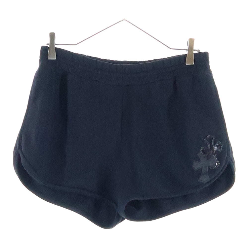 CHROME HEARTS(クロムハーツ) Ynot 2 Cross Patch Sweat Shorts ワイノット 2クロスパッチ付き スウェットショーツ ハーフパンツ ブラック レディース
