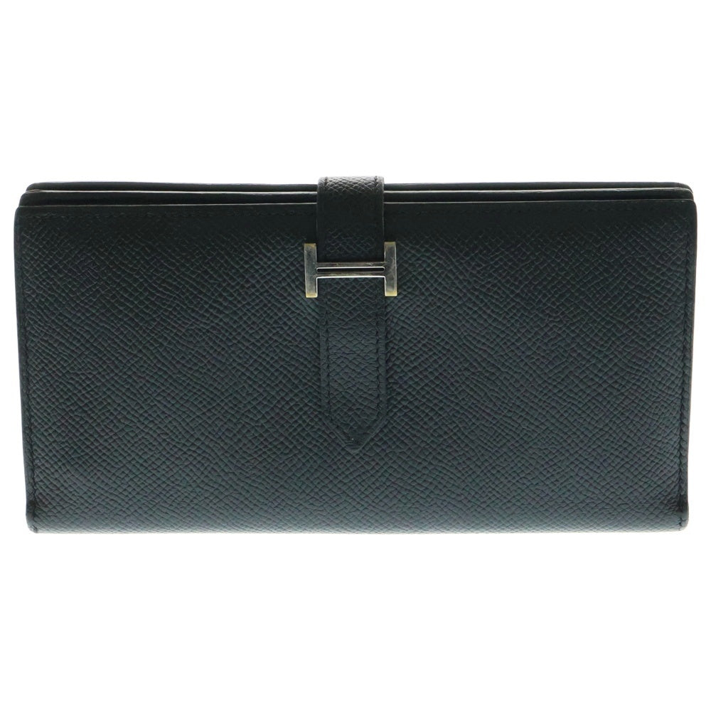 HERMES(エルメス) ベアンスフレ A刻印 シルバー金具 ヴォーエプソン グリムエット ロングウォレット 長財布 ブラック
