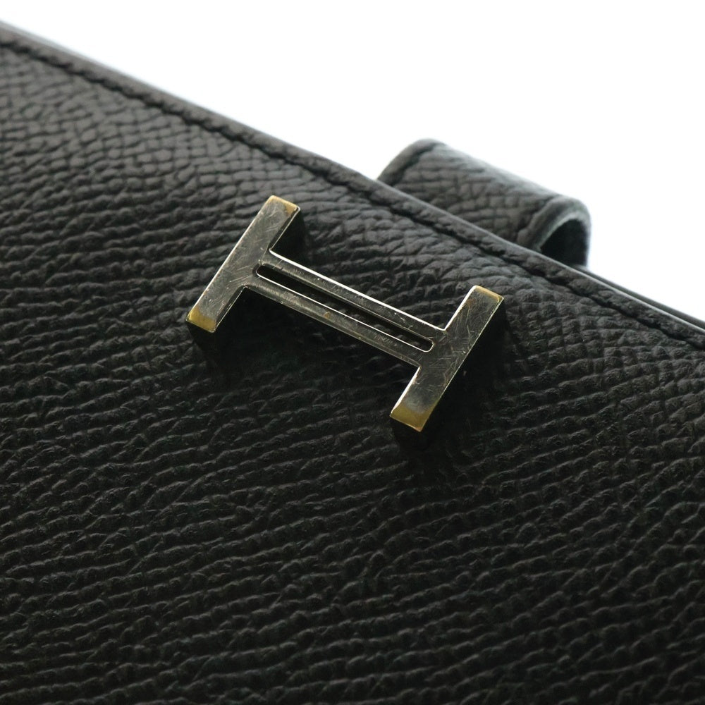 HERMES(エルメス) ベアンスフレ A刻印 シルバー金具 ヴォーエプソン グリムエット ロングウォレット 長財布 ブラック