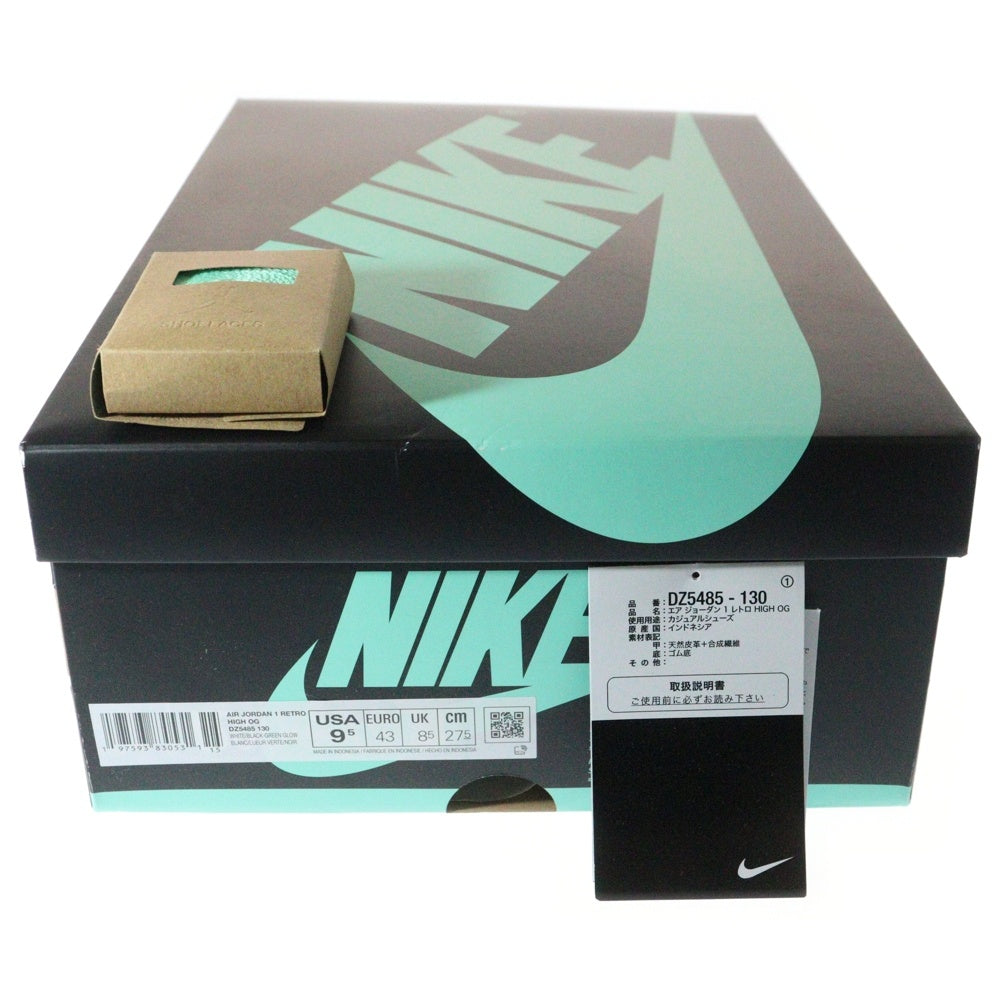 NIKE(ナイキ) AIR JORDAN HIGH OG Green Glow DZ5485-130 エアジョーダン1 グリーングロウ ハイカットスニーカー シューズ US9.5/27.5cm